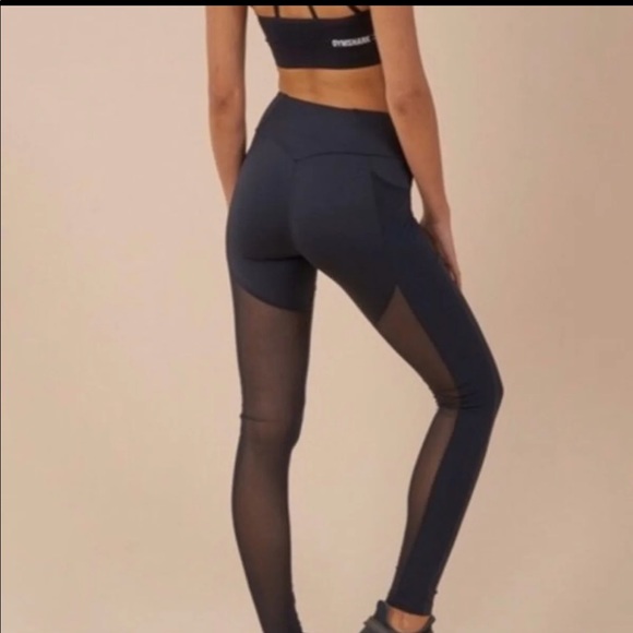 Gymshark Simply Mesh Black Leggings - Picture 2 of 8